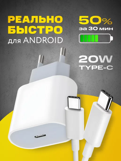 Iprovix Быстрое зарядное устройство телефона type-C Android и iphone