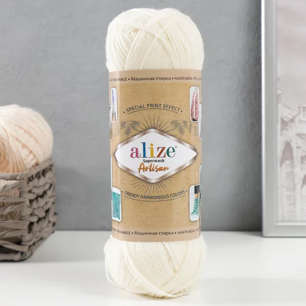 Пряжа для вязания «Superwash Artisan» 420м/100гр, 01 крем