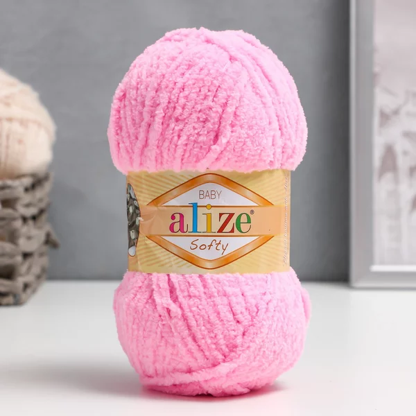 Пряжа для вязания «Softy» 115м/50гр, 191 тёмно-розовый