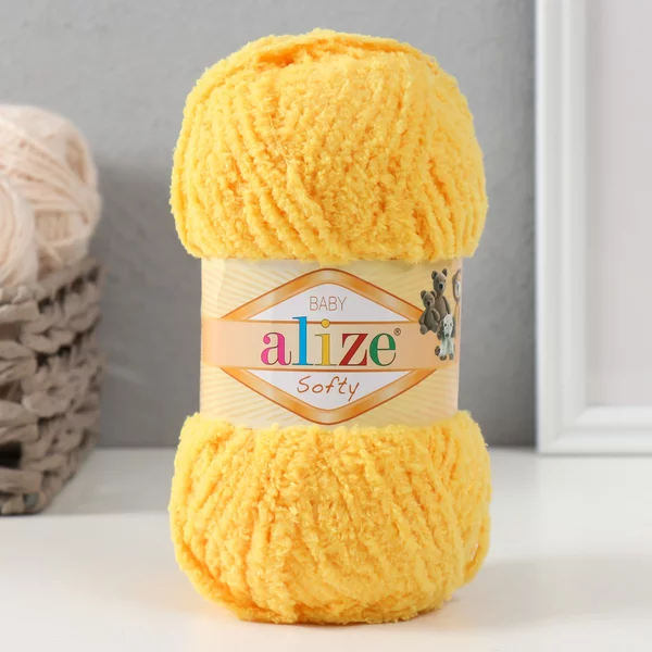 Пряжа для вязания «Softy» 115м/50гр, 216 жёлтый