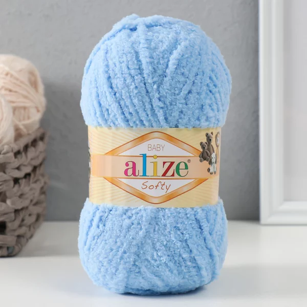 Пряжа для вязания «Softy» 115м/50гр, 40 голубой