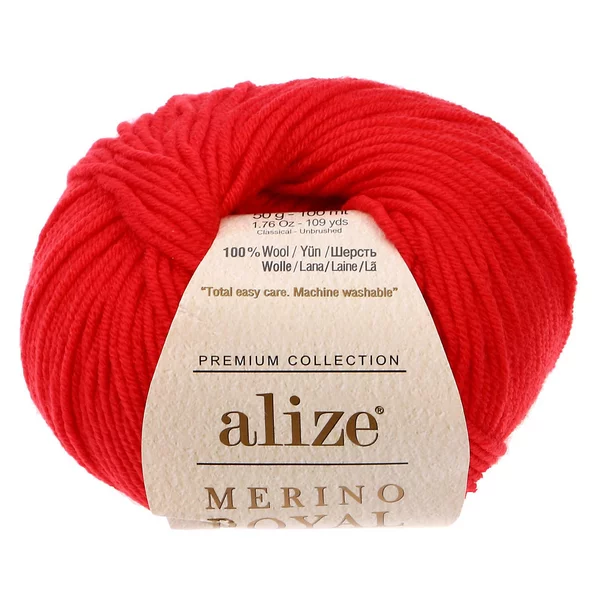 Пряжа для вязания «Merino Royal» 100м/50гр, 56 красный