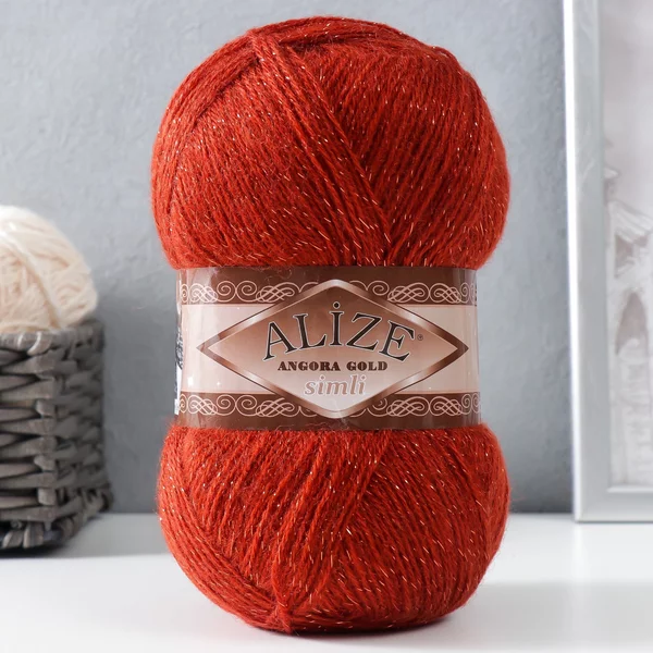 Пряжа для вязания «Angora Gold Simli» 500м, 36 красный