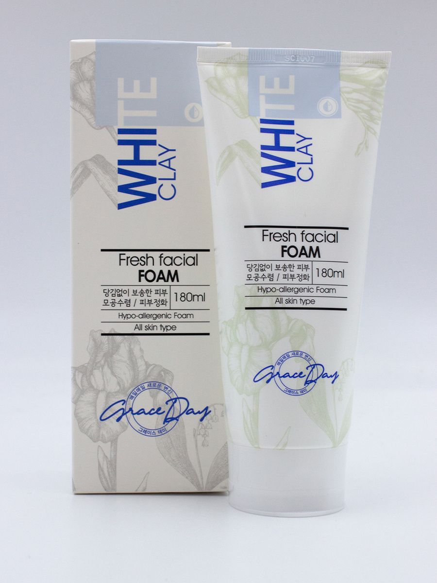 Пенка для умывания grace. Grace Day White Clay Fresh facial Foam, 180ml. Grace Day пенка для умывания. Пенка для умывания с белой глиной, 180мл, Grace Day. Пенка для лица facial Foam 180ml (Grace Day).