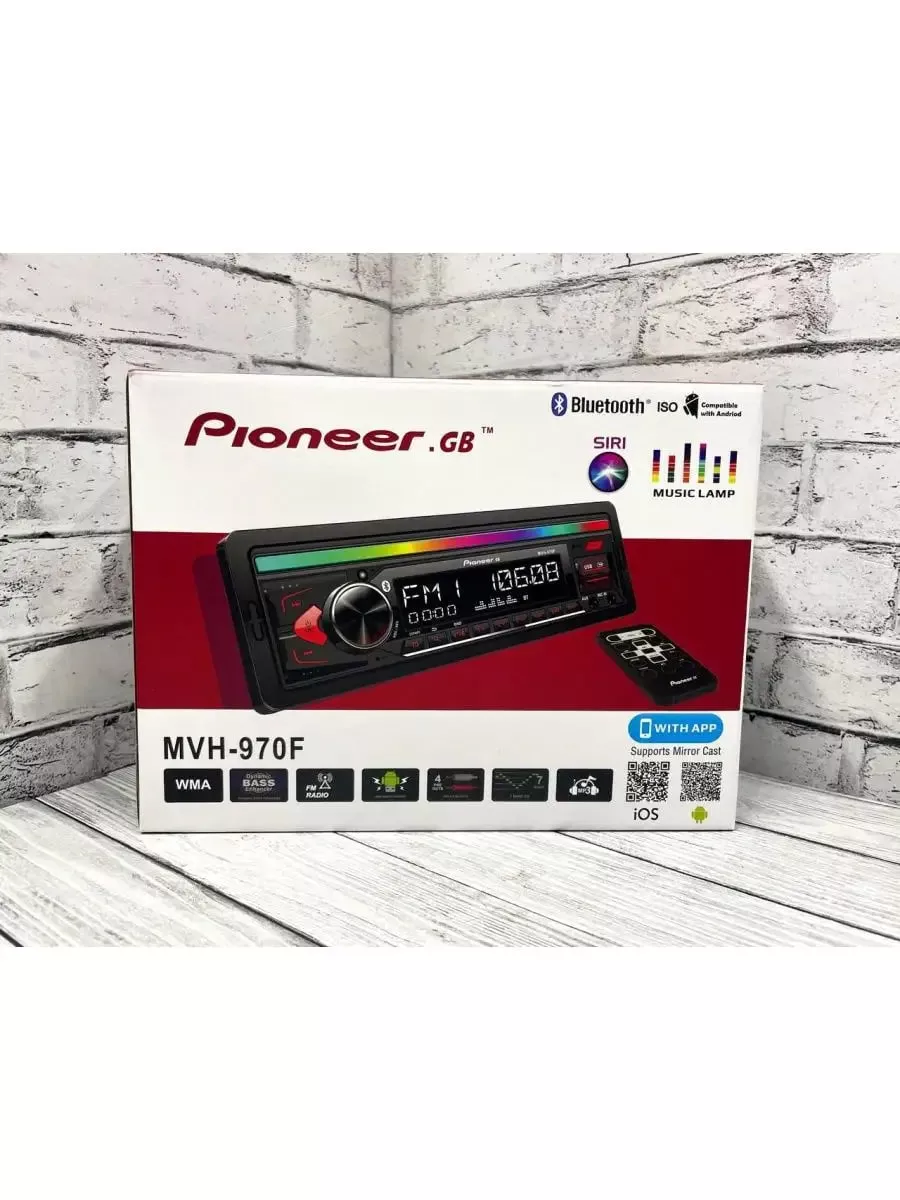 Процессорная MVH-970F 1 DIN /Bluetooth AUX Флэшка Pioneer 178314104 купить  в интернет-магазине Wildberries