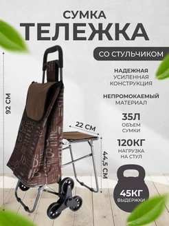 Сумка тележка на колесах со стулом ТУТ ТОЛЬКО СУМКИ 178346972 купить за 3 374 ₽ в интернет-магазине Wildberries