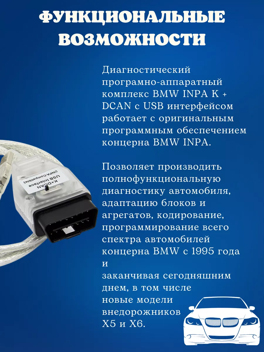 Автосканер BMW INPA K+DCAN с переключателем для диагностики ELM327Rus.ru  178402021 купить за 2 141 ₽ в интернет-магазине Wildberries