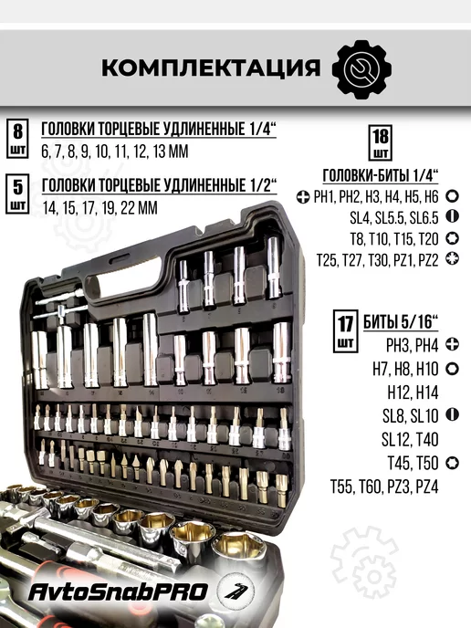 Набор инструментов 82, 108 шт, фото 6