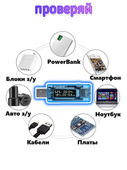 KEWEISI usb тестер, вариант, фото 2