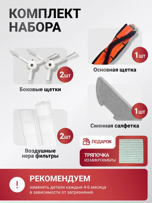 Xiaomi Фильтры для робота пылесоса Mop 2 PRO, Mop 2 Lite, черный, фото 3