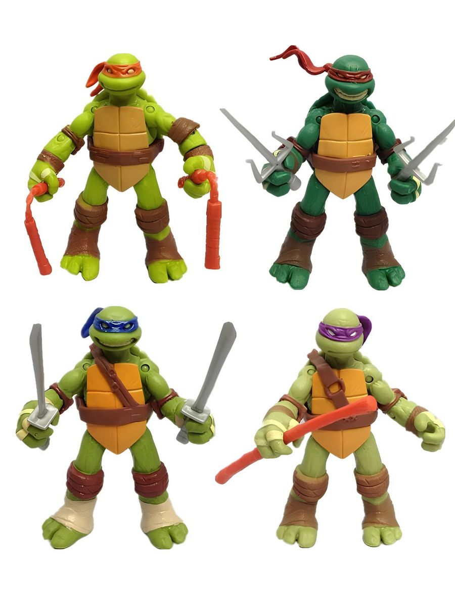 Фигурка TMNT 5 Черепашки ниндзя. Фигурка Донателло 12 см Черепашки ниндзя. Набор Микеланджело Черепашки ниндзя.