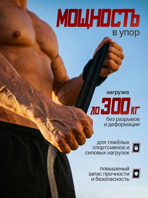 FitPlanet Лямки спортивные для становой тяги и фитнеса, черный, фото 3