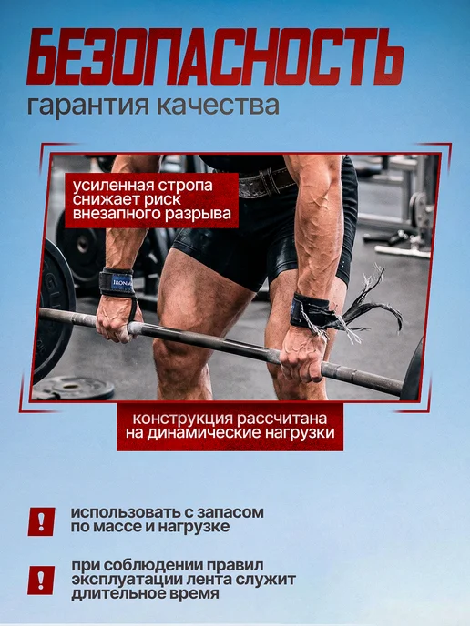 FitPlanet Лямки спортивные для становой тяги и фитнеса, черный, фото 8