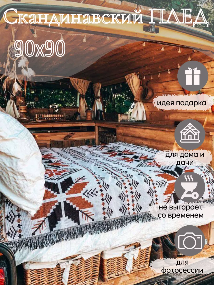 Плед Сканди 90х90 RADA HOME 178497926 купить за 1 173 ₽ в интернет-магазине  Wildberries