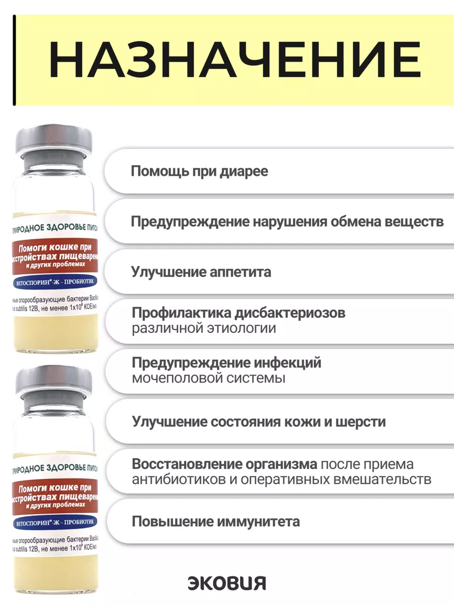 Пробиотик Помоги кошке при расстройствах пищеварения Ветоспорин Ж 178515050  купить за 344 ₽ в интернет-магазине Wildberries