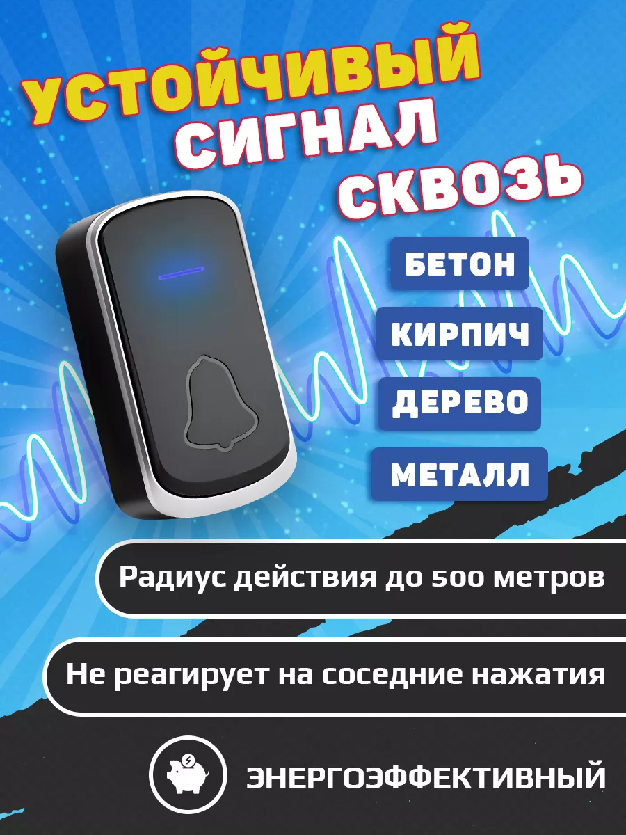 Звонок дверной беспроводной в розетку от сети 220В HOC19