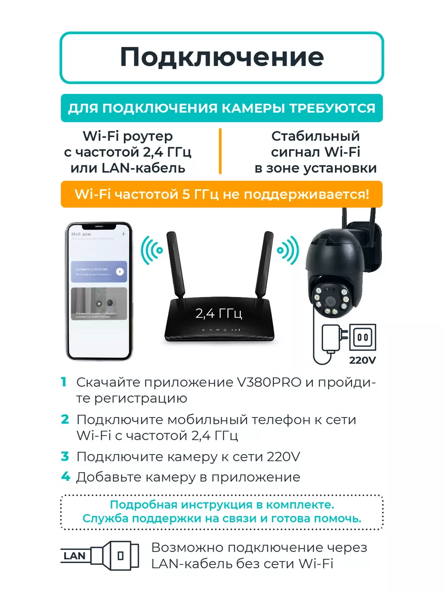 Камера видеонаблюдения уличная Wi-Fi чёрная 4МП REGGO 178540656 купить за 1  820 ₽ в интернет-магазине Wildberries