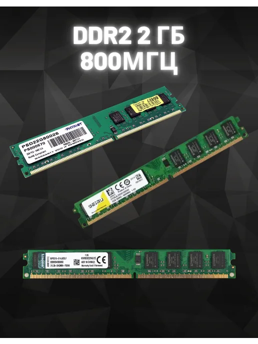 Оперативная память DDR2 2 Гб 800 Мгц, 2 ГБ