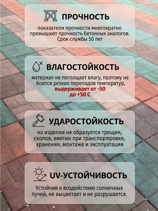 НеоКомпозит Плитка тротуарная полимерпесчаная усиленная, разнотон, 3 шт, 3 шт, фото 5