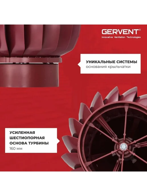 GERVENT Комплект вентиляции для металлочерепицы, Нанодефлектор, красный, фото 5