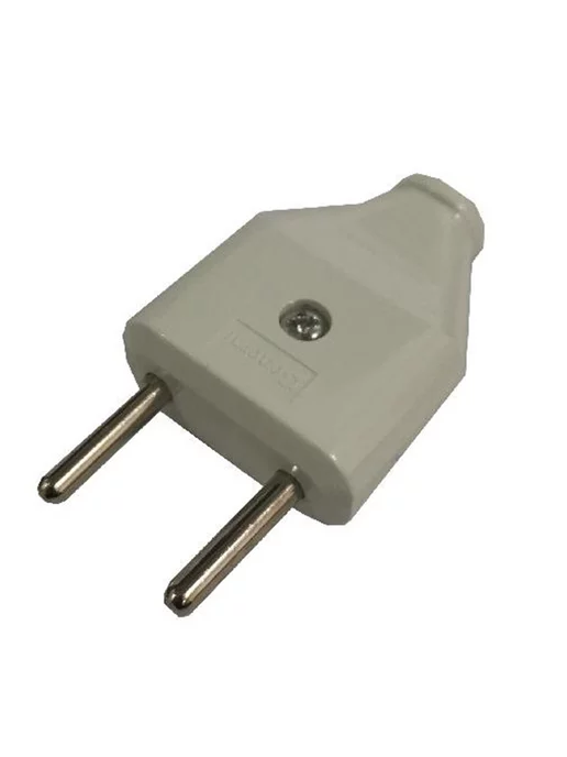 General Lighting Systems Вилка разборная плоская без заземления 6А белая IP20 10шт, 1 шт, фото 2