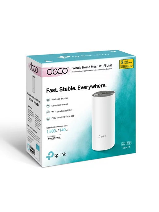 TP-link Mesh система Deco E4 (1-pack), Mesh-система Wi-Fi роутер E4, фото 3