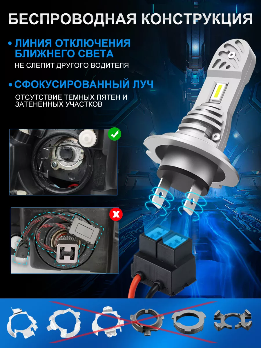 лед лампы h7 Светодиодные лампы Автолампы 2 шт Led H7 XSTORM 178624250  купить за 1 119 ₽ в интернет-магазине Wildberries