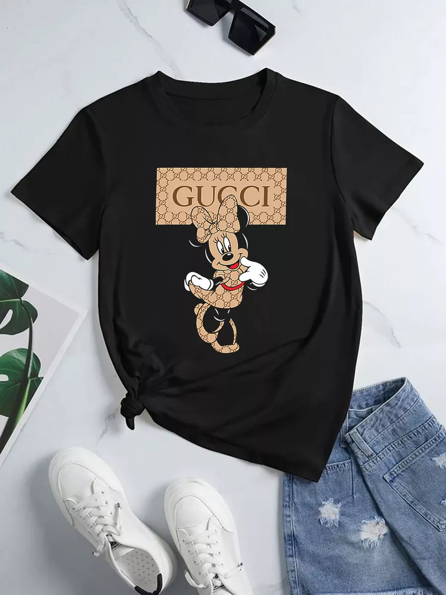 Футболка Gucci Mickey Minnie Replicа 178624503 купить за 630 ₽ в  интернет-магазине Wildberries