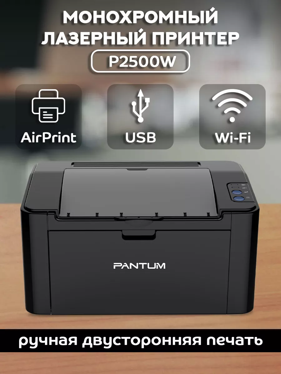 Монохромный лазерный принтер, с поддержкой Wi-Fi, P2500W Pantum 178640055  купить за 8 739 ₽ в интернет-магазине Wildberries