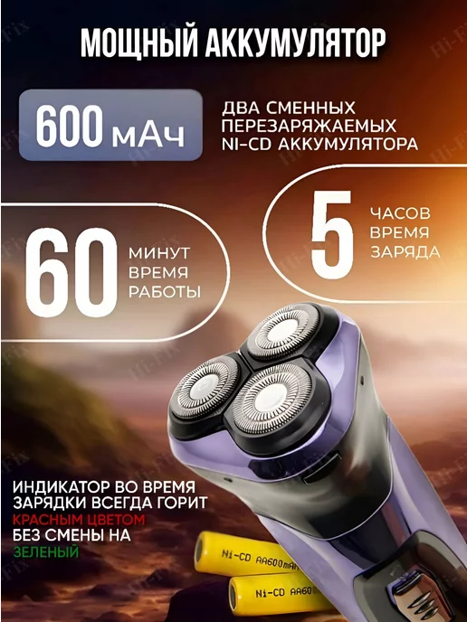 Hifix Электрическая машинка для бритья и стрижки волос 3в1 набор, синий, фото 2