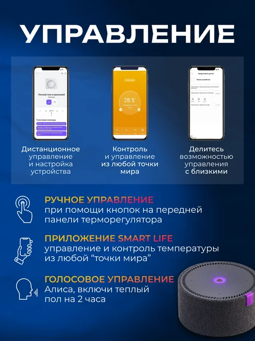 Shinobi Technology Терморегулятор Wi-fi для теплого пола, черный, фото 5