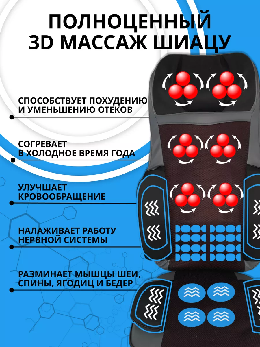 Массажная накидка Шиацу, массажер для всего тела нет бренда 178666150  купить в интернет-магазине Wildberries