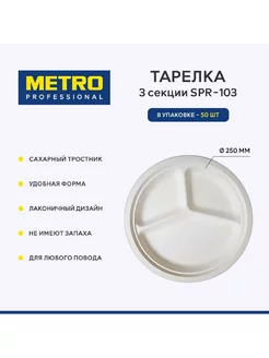 Тарелка круглая SPR-103, 50 шт Metro Professional 178671897 купить за 663 ₽ в интернет-магазине Wildberries