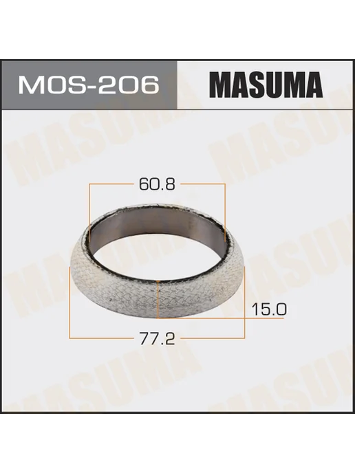 MASUMA Уплотнительное кольцо глушителя, 60.8x77.2, для Митсубиси, 60.8x77.2