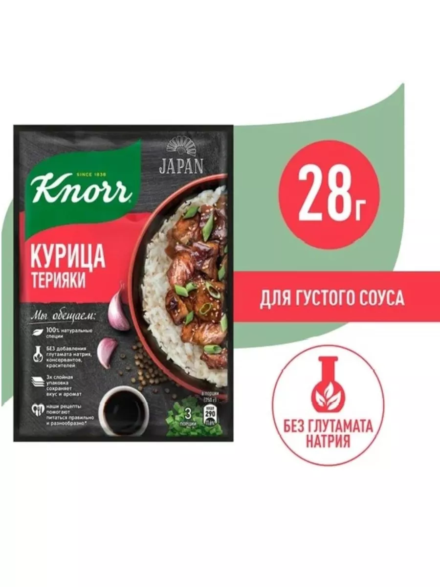 Смесь для приготовления курицы Терияки Knorr На Второе, 28 г Knorr  178716001 купить за 369 ₽ в интернет-магазине Wildberries