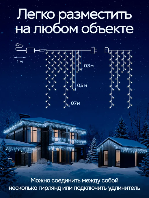 OLLED Гирлянда уличная Бахрома 6 метров, 25 м, фото 5