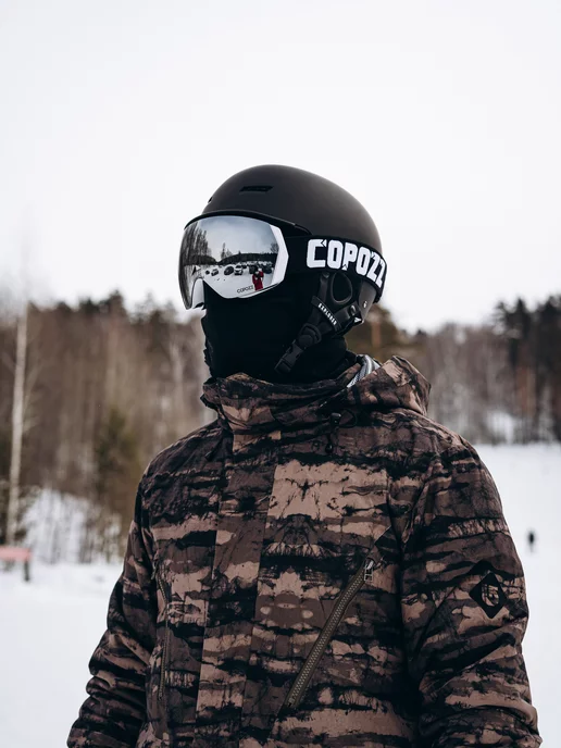 COPOZZ Очки горнолыжные маска для сноуборда сноубордические, черный, фото 3