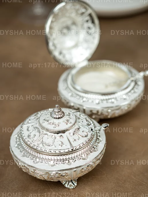Dysha home Сахарница с ложкой емкость для меда с крышкой, белый, фото 4