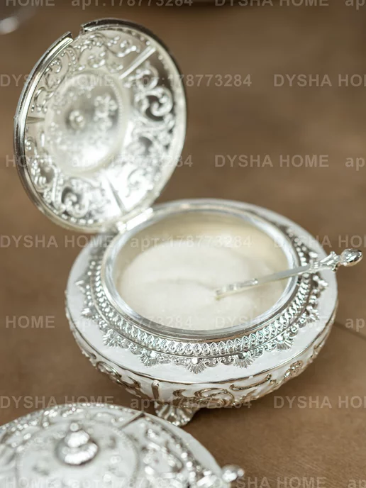 Dysha home Сахарница с ложкой емкость для меда с крышкой, белый, фото 6