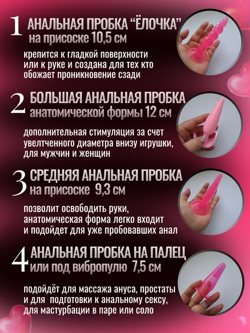 АнальныеПробки Набор анальных пробок с вибратором, черный, фото 3