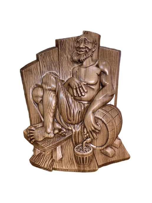 Беликов Панно для бани из дерева резное 27х39 см, 29x38 см