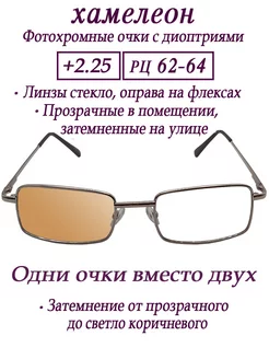 Очки с диоптриями Хамелеон, РЦ 62-64 мм,+2,25 МОСТ 178797106 купить за 514 ₽ в интернет-магазине Wildberries