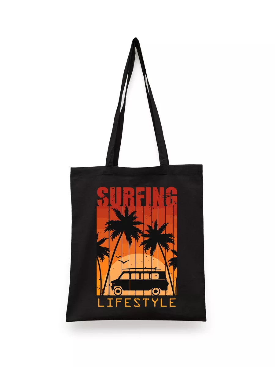 Шоппер Surfing Lifestyle Пальмы Фургон Ретро Пляжный Стиль