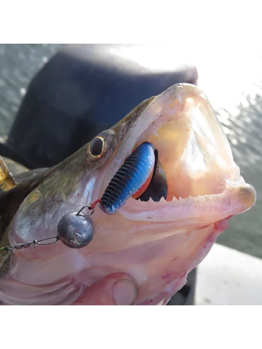 WAKE-Fishing Приманка силиконовая GRUB ANIS 4.5" #BLOODSCALES 150, серый, фото 7