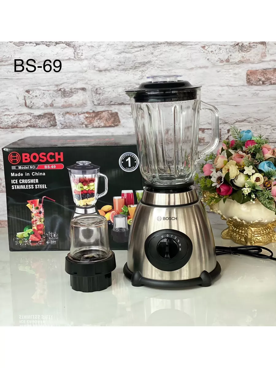 Блендер стационарный для смузи и коктейлей, кофемолка BS-69 Bosch 178934027  купить в интернет-магазине Wildberries