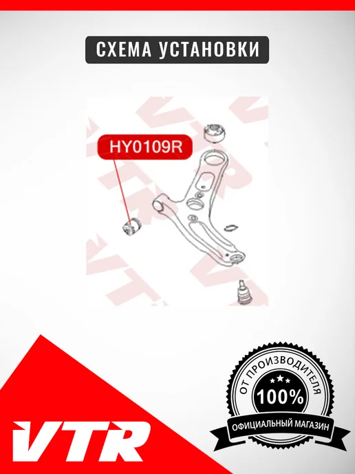 VenTekRes Oy Сайлентблок нижнего рычага передней подвески,HY0109R, вариант, фото 2