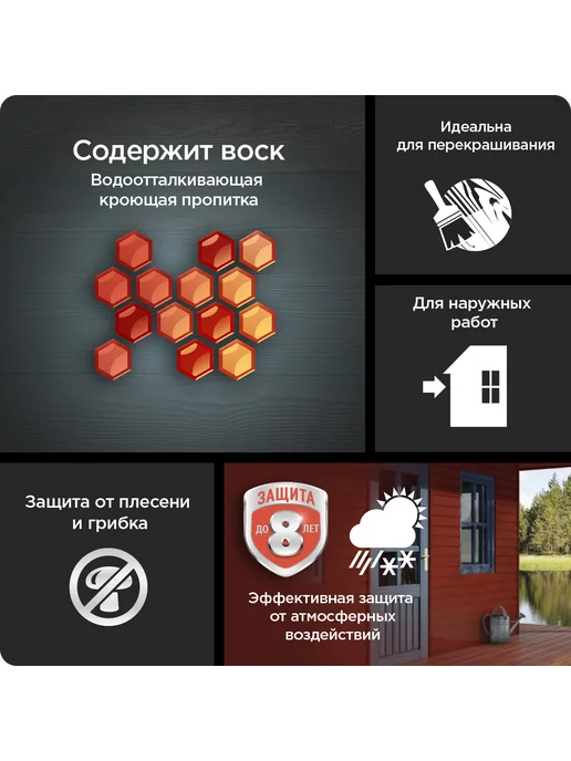 Pinotex Original BW (белая колеровка светлая) 9л, 9 л, фото 5