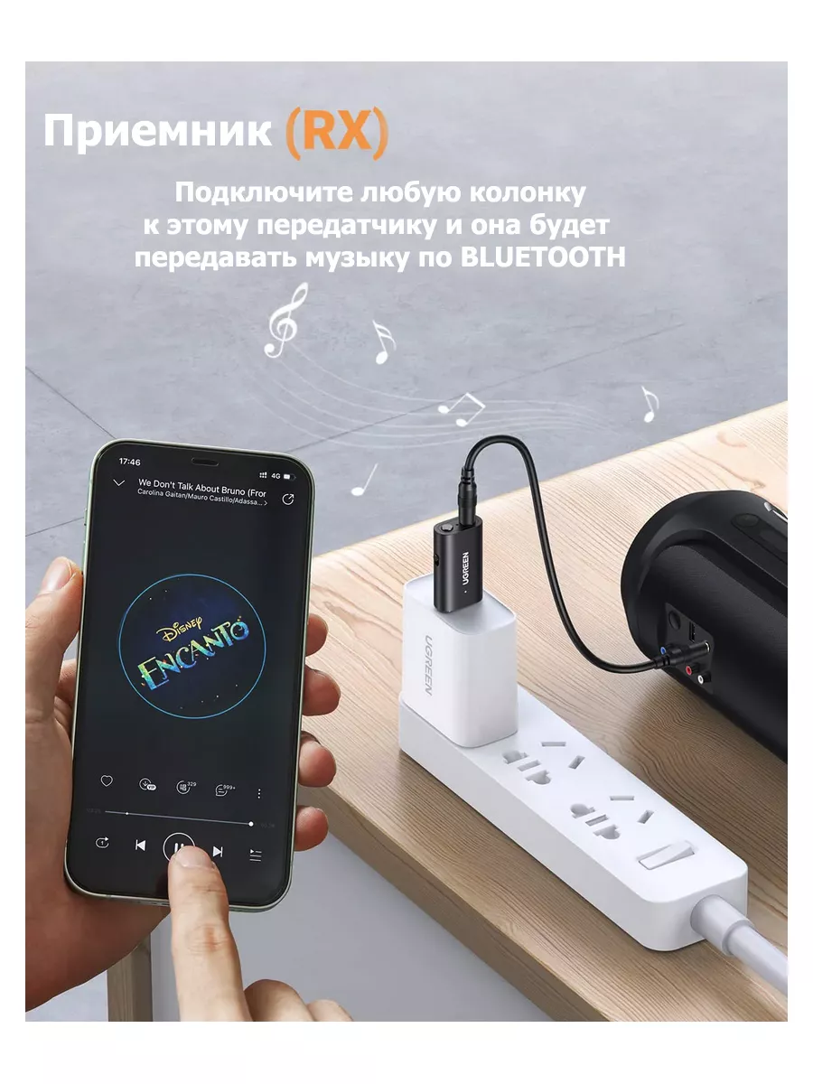 Адаптер Bluetooth CM523 (60300) USB to 3.5mm с аудио кабелем Ugreen  179001579 купить в интернет-магазине Wildberries