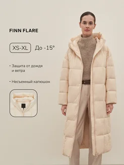 Утепленное пальто с капюшоном Finn Flare 179007977 купить за 12 405 ₽ в интернет-магазине Wildberries