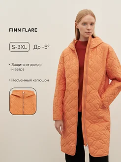 Полупальто стеганое демисезонное с капюшоном Finn Flare 179008185 купить за 4 725 ₽ в интернет-магазине Wildberries